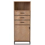 Paris Prix Chiffonnier 3 Tiroirs "Miraza" 158cm Naturel & Noir
