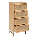 Paris Prix Chiffonnier 4 Tiroirs Cannage "Rayo" 107cm Naturel