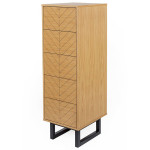Paris Prix Chiffonnier 5 Tiroirs Chevrons "Camden" 123cm Naturel
