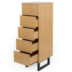 Paris Prix Chiffonnier 5 Tiroirs Chevrons "Camden" 123cm Naturel
