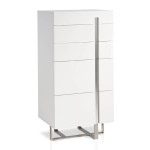 paris prix Chiffonnier 5 Tiroirs Design "Laura" 60cm Blanc Laqué