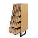 Paris Prix Chiffonnier 5 Tiroirs Diamants "Camden" 123cm Naturel