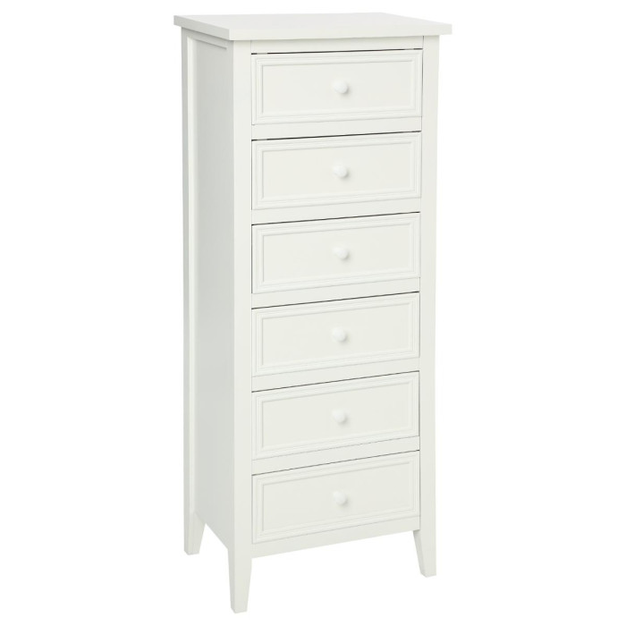 Paris Prix Chiffonnier 6 Tiroirs "Charme" 113cm Blanc