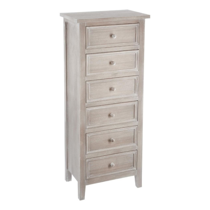 Paris Prix Chiffonnier 6 Tiroirs "Charme" 113cm Naturel
