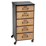 paris prix Chiffonnier Design 5 Tiroirs "Baris" 87cm Noir