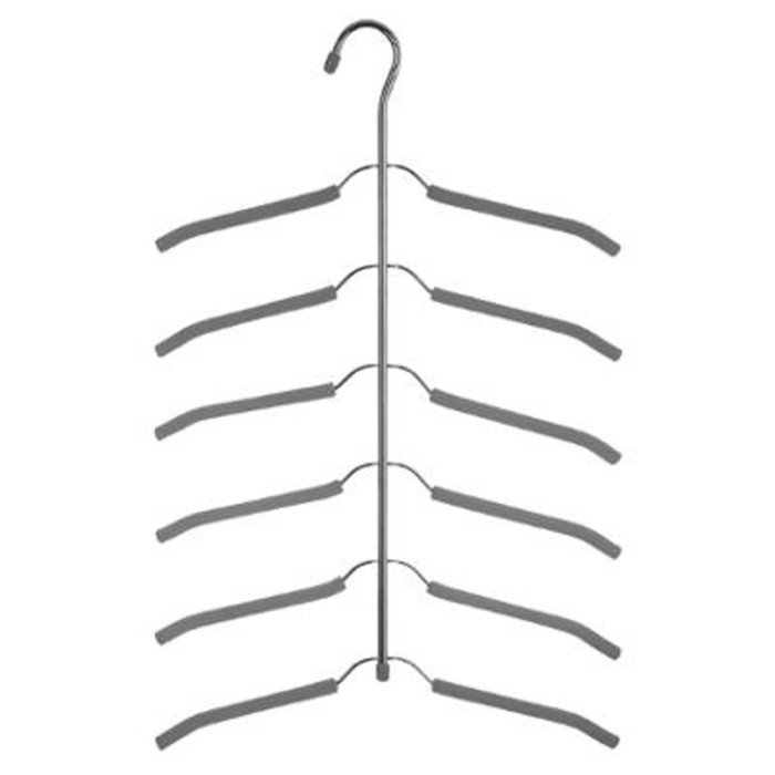 Paris Prix Cintre 6 Chemises En Métal & Mousse "Eva" 56cm Gris
