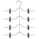 paris prix Cintre à Pince en Métal "4 Pantalons" 36cm Argent