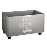 paris prix Coffre à Jouets à Roulettes "Petit Bazar" 48cm Gris
