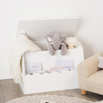 Paris Prix Coffre à Jouets En Bois "Biblio" 57cm Blanc