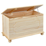 Paris Prix Coffre à Jouets En Bois Massif "Allan" 89cm Naturel