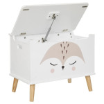 Paris Prix Coffre à Jouets Enfant "Renard" 54cm Blanc