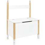 paris prix Coffre de Rangement & Banc "Crayon" 80cm Blanc