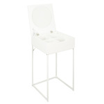 Paris Prix Coiffeuse Design & Miroir "Abbot" 77cm Blanc