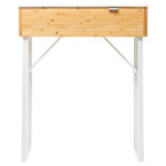 Paris Prix Coiffeuse & Miroir En Bambou "Levia" 88cm Blanc