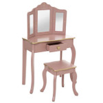 Paris Prix Coiffeuse & Tabouret Enfant "Sissi" 98cm Rose