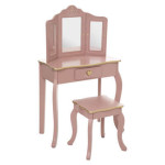 paris prix Coiffeuse & Tabouret Enfant "Sissi" 98cm Rose