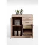 Paris Prix Commode 2 Portes & 2 Tiroirs "Cazeg" 89cm Chêne