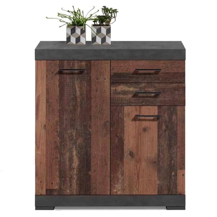 Paris Prix Commode 2 Portes & 2 Tiroirs "Cazeg" 89cm Naturel