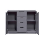 Paris Prix Commode 2 Portes & 4 Tiroirs "Litania" 122cm Gris