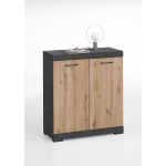 Paris Prix Commode 2 Portes Design "Cazeg" 89cm Chêne