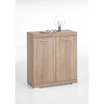 Paris Prix Commode 2 Portes Design "Cazeg" 89cm Chêne Clair