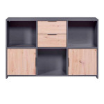 Paris Prix Commode 2 Portes "Gemeno" 120cm Gris & Chêne