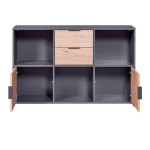 Paris Prix Commode 2 Portes "Gemeno" 120cm Gris & Chêne