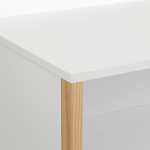 Paris Prix Commode 2 Tiroirs & 1 Niche "Kima" 85cm Blanc