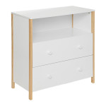paris prix Commode 2 Tiroirs & 1 Niche "Kima" 85cm Blanc