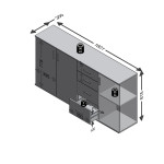 Paris Prix Commode 3 Portes Design "Bilo" 160cm Gris & Blanc