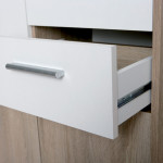Paris Prix Commode 3 Portes "Victoria" 77cm Blanc & Naturel