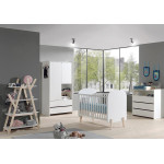 Paris Prix Commode 3 Tiroirs & 1 Niche "Kiddy" 90cm Blanc