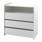 paris prix Commode 3 Tiroirs & 1 Niche "Kiddy" 90cm Blanc