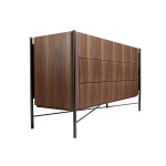 Paris Prix Commode 3 Tiroirs Design "Margery" 140cm Marron
