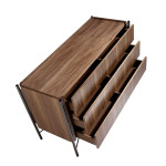 Paris Prix Commode 3 Tiroirs Design "Margery" 140cm Marron