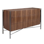 paris prix Commode 3 Tiroirs Design "Margery" 140cm Marron