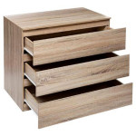 Paris Prix Commode 3 Tiroirs Design "Pluz" 78cm Naturel