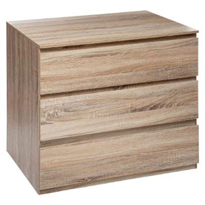 Paris Prix Commode 3 Tiroirs Design "Pluz" 78cm Naturel