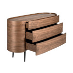 Paris Prix Commode 3 Tiroirs En Bois "Dinayo" 135cm Noyer