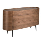 paris prix Commode 3 Tiroirs en Bois "Dinayo" 135cm Noyer