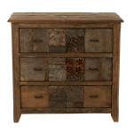 Paris Prix Commode 3 Tiroirs En Bois "Vieilli" 100cm Marron