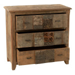 Paris Prix Commode 3 Tiroirs En Bois "Vieilli" 100cm Marron