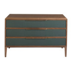 Paris Prix Commode 3 Tiroirs "Lessie" 119cm Vert Foncé