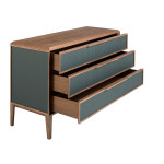 Paris Prix Commode 3 Tiroirs "Lessie" 119cm Vert Foncé