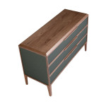 Paris Prix Commode 3 Tiroirs "Lessie" 119cm Vert Foncé