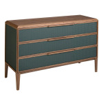 paris prix Commode 3 Tiroirs "Lessie" 119cm Vert Foncé