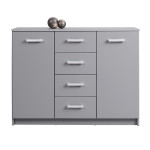 Paris Prix Commode 4 Tiroirs & 1 Porte Design "Azio" 119cm Gris
