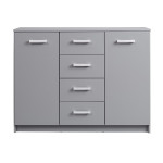 paris prix Commode 4 Tiroirs & 1 Porte Design "Azio" 119cm Gris