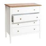 Paris Prix Commode 4 Tiroirs En Bois "Solen" 85cm Blanc