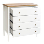 Paris Prix Commode 4 Tiroirs En Bois "Solen" 85cm Blanc